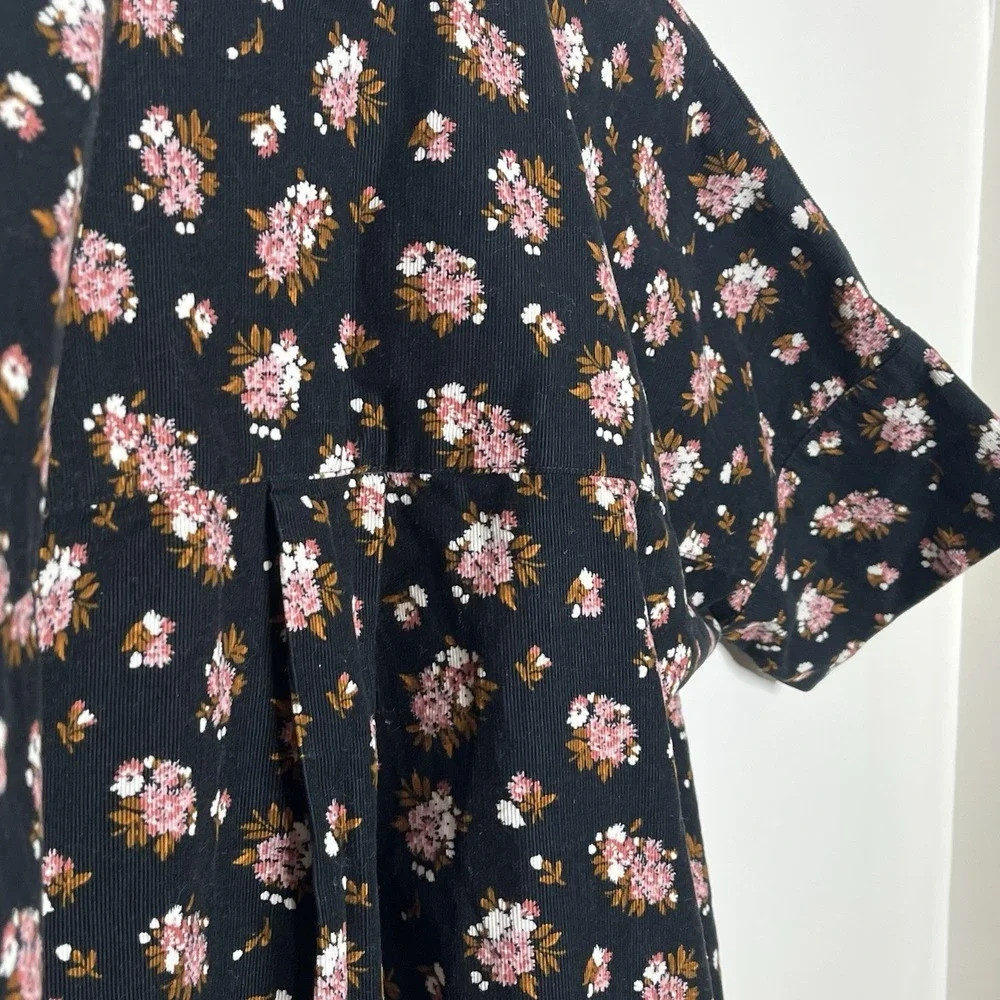 Madewell Floral Corduroy Shirt Womens Size Small Short Sleeve Cottagecore Boho - Picture 8 of 8